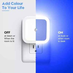 6Pcs Plug-in LED Night Lights Lamp Dusk to Dawn Sensor Hallway Kitchen Bathroom