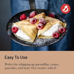 Carbon Steel Crepe Pan 9.5 Inch Non Stick French Made for Pancakes Tortillas