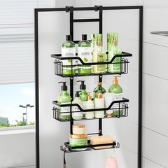 Over the Door Shower Caddy Hanging: Black Rustproof Shower Organizer