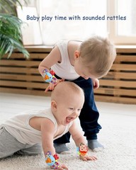Infant Rattle Socks Toys 0 to 12 Months, Baby Wrist Rattle Foot Finder Socks Set