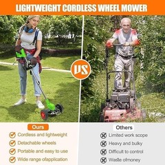 24V Cordless Weed Eater Electric Brush Cutter Lawn Edger Grass String Trimmer