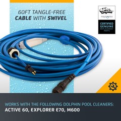 Dolphin Genuine Replacement Part Durable 60 FT Blue Cable with Swivel