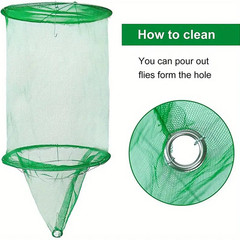 1-200X Ranch Fly Trap Reusable Hanging Fly Traps Outdoor Flay Catcher Cage Net