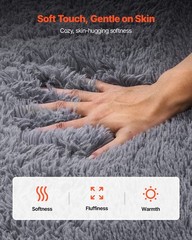 VEVOR Indoor Plush Area Rug 8 x 10ft Grey Plush Carpet for Living Room Bedroom