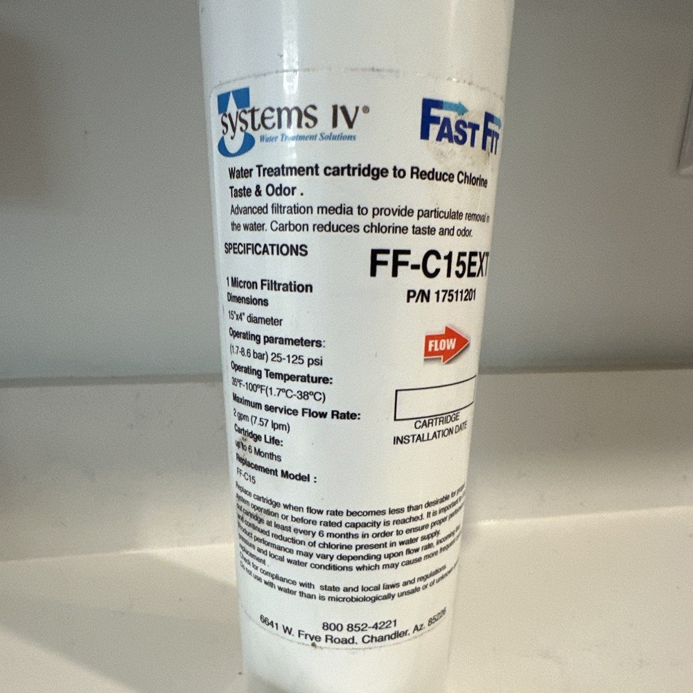 Systems IV FF-C15EXT Water Filter Cartridge for Aqua Optima Evolve Open Box