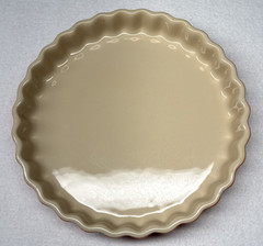 Le Creuset Volcanic Flame Stoneware Fluted Tart Quiche Pie Dish 10 Inch France