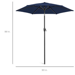 7.5 Ft Heavy-Duty Outdoor Market Patio Umbrella W/ Push Button Tilt, Easy Crank