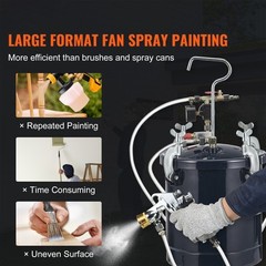 VEVOR Spray Paint Pressure Pot Tank 10L/2.5gal 1.5mm+4.0mm Nozzles Dual SprayGun