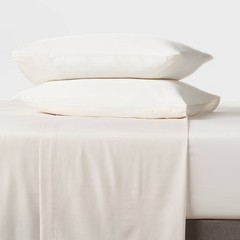 Full Easy Care Cotton Blend Sateen Sheet Set Ivory – Room Essentials: