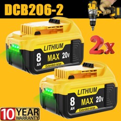 2Pack For DeWalt 20V 20 Volt Max 8.0AH Lithium Ion Battery DCB206 DCB205 DCB204