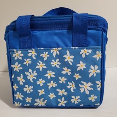 Igloo Tote Cooler 9 Can Bag Blue Soft Sided White Yellow Floral Pocket Insulated