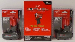 NEW N Box Milwaukee 2562-20 M12 FUEL 3/8 Stubby Impact Wrench, 2) 5.0 Ah Battery