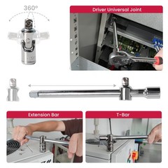 95pcs Socket Wrench Set with 1/2″ 1/4″ Ratchet Wrenches Mechanics Tools Case