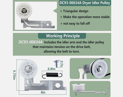 For Samsung Dryer Repair Kit DC97-16782A Roller 6602-001655 Belt DC93-00634A
