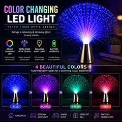 Multicolor Fiber Optic Lamp Light Holiday Wedding Centerpiece Fiberoptic LED
