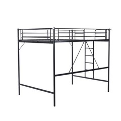 Metal Loft Bed with Built-in Ladders Loft Bed Full Size for Adults Kids Teens