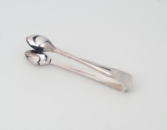 Vintage JL silverplate roped edge pattern 4.25 in Sugar Tongs