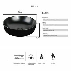 Bathroom Vessel Sink Faucet Combo Bathroom Sink Bowl With Pop-up Drain Black