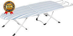 Folding Tabletop Ironing Board with Iron Rest, Blue, 32” L X 12” W, Steel Frame