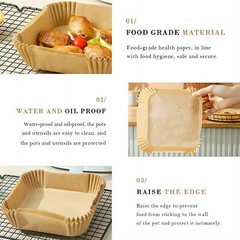 New Air Fryer Disposable Paper Liner Non-stick Baking Oil-proof Liners Square