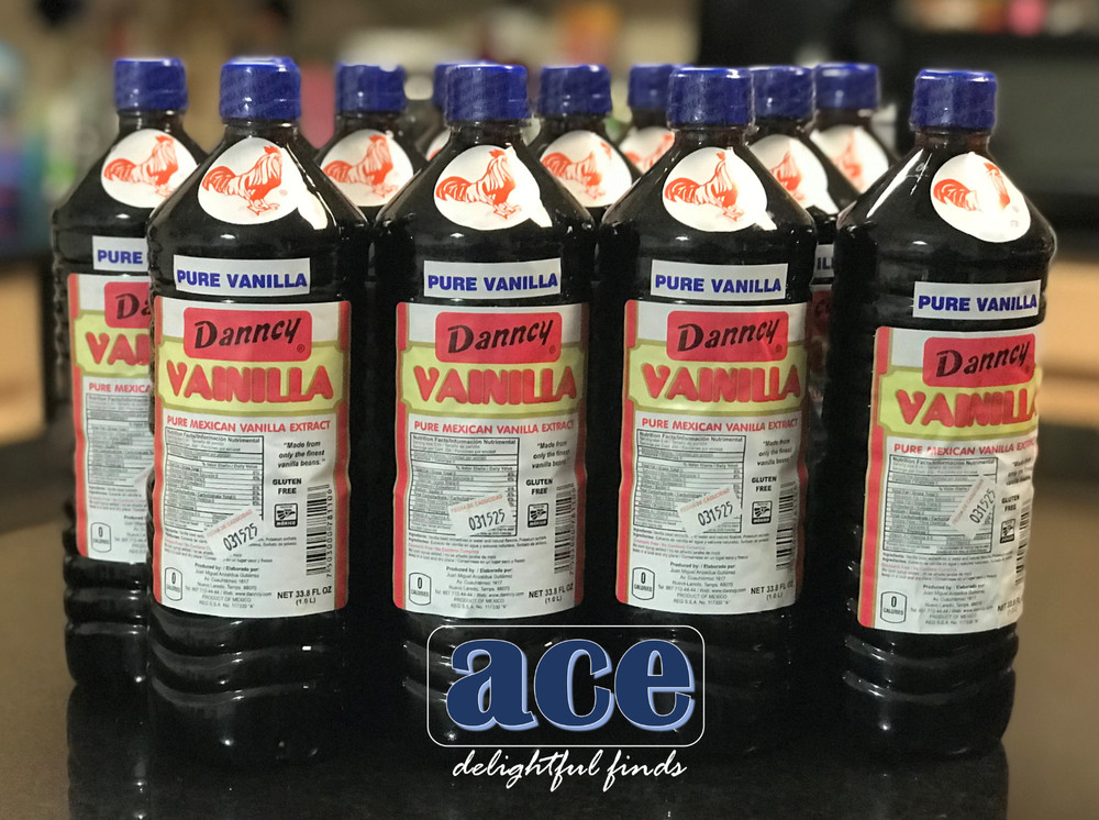 Twelve (12) Danncy Pure Mexican Vanilla Extract – Dark Color (1 Liter each)