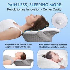 Cervical Pillow For Neck Pain Relief, Orthopedic Neck Support Pillow for Side