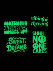Glow In The Dark Vinyl Decals Positive Quotes Decor Large Size Lit Studios New