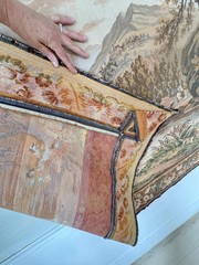 5.7ftx4.6ft Vintage Tapestry Wall Hanging French Landscape Scene JP Label Earth