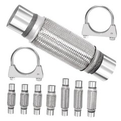 Swpeet 3Pcs 2.5 x 7.9 Inches Exhaust Flex Pipe with 2.5 Inches 2.5″X8″/12″