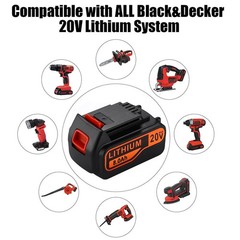 2Pack LB2X4020 20V 8.0AH Lithium Battery for Black Decker 20 Volt LBX20 LBXR20