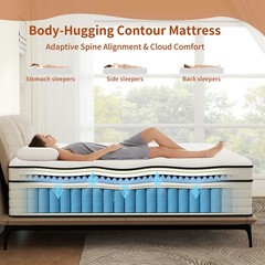 12″ Mattress Full Queen King Size Gel Memory Foam Hybrid Spring Bed in a Box