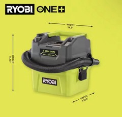 Ryobi PCL733B ONE 18V Cordless 1 gal Wet/Dry Vacuum – Green