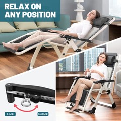 NAIZEA Adults Foldable Zero Gravity Chair Reclining Lounge Chairs w/Headrest