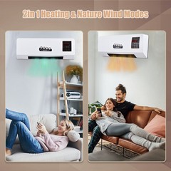Adjustable Heater And Fan Combo 2-in-1 Dual Use Wall Mounted Home Space Heater