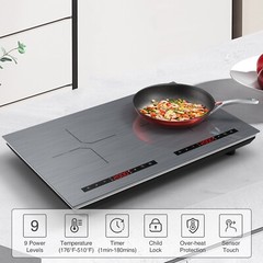 Induction Cooktop Electric Cooktop 2 Burner Electric Stovetop 110V Touch Control