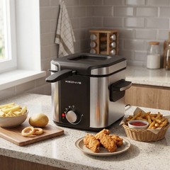 1.5L Electric Deep Fryer with Basket, Nonstick & Cool-Touch, Easy to Clean, 900W