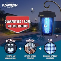 Flowtron Bug Zapper 1 Acre of Coverage w/ 40W Bulb & 5600V Killing Grid
