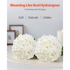 9.8 In. White Faux Bridal Shower with Stems, Artificial Flowers, 65-Pieces Real