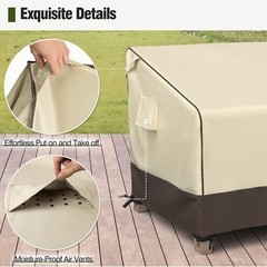 58In 2-Seater Loveseat Cover Waterproof Outdoor Couch Heavy Duty Black & Brown