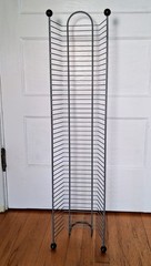 38 Inch Metal DVD / Game Storage Rack Tower Holds 45 Discs Wire Stand Vintage