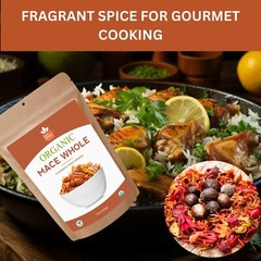 Organic Whole Mace Spice – Myristica Fragrans, Perfect for Cooking & Baking, 2OZ