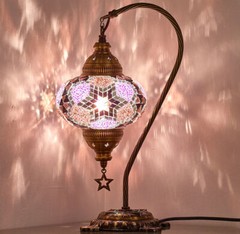 Turkish Moroccan Mosaic Bohemian Colorful Table Bedside Lamp Light Lampshade