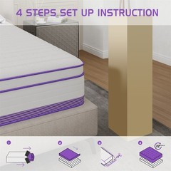 12 Inch King Mattress Gel Memory Foam Pocket Spring Medium Firm Bed in a Box