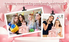 Birthday Money Pull Box for Cash with DIY Self-Adhesive Stickers for Any Age,