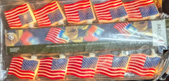Meijer Branded American Flags 10 Light String Light Set 11′ 5″L Tested
