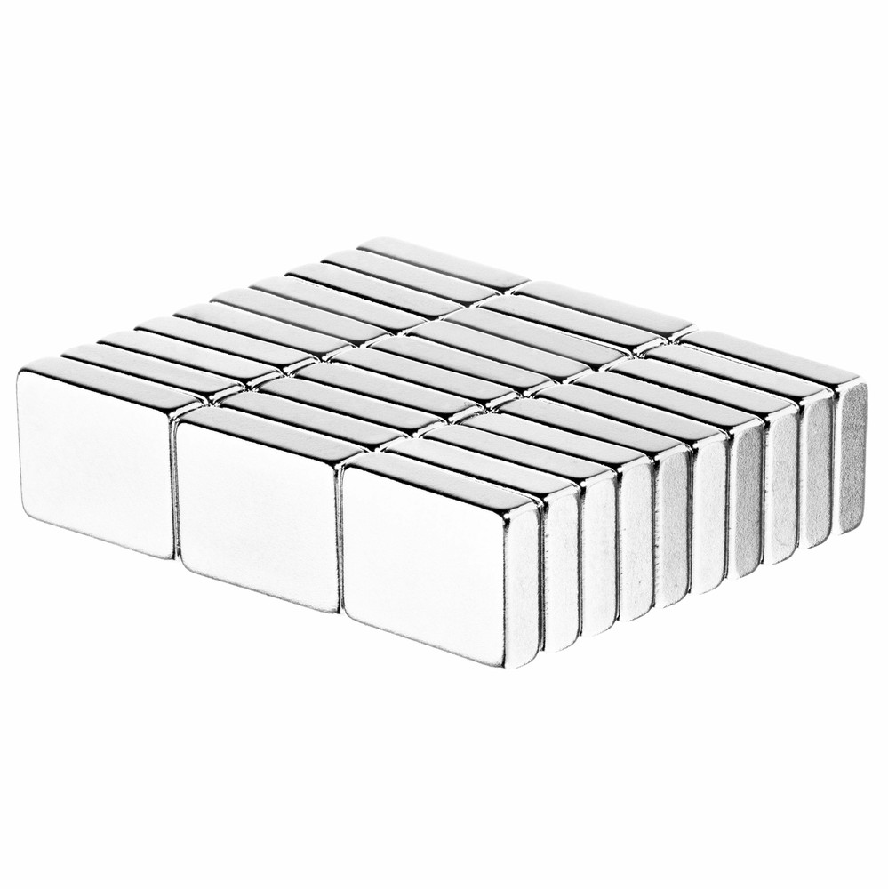 1/2 x 3/8 x 1/8 Inch Neodymium Rare Earth Block Magnets N52 (30 Pack)