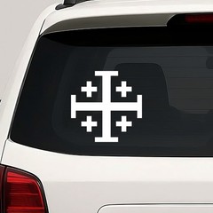 Jerusalem Cross Vinyl Die Cut Decal Sticker – Christian Kingdom Religious