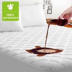 100% Waterproof Mattress Protector Quilted Mattress Pad Cover Breathable Fitted
