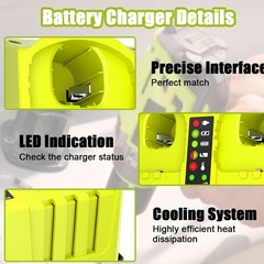 2 Pack 18V 8.0Ah Battery & Dual Charger Kit for Ryobi 18 Volt One+ Batteries