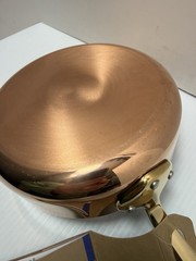 De Buyer Inocuivre Service 8 In Copper Sauté Pan W Brass Handle New 2.5 In H